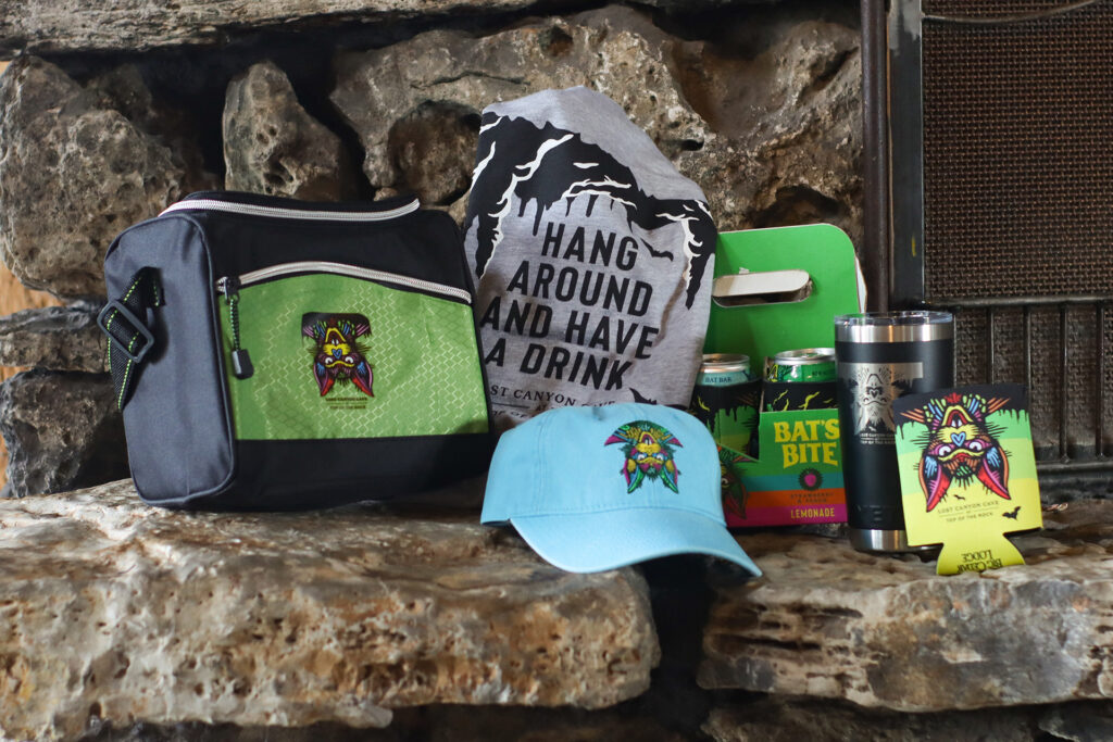 A curated assortment of gifts from the Top of the Rock Bat Bar.